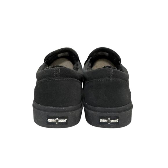 Minnetonka Men's Alden Black Leather Slip-On Slippers Size 10M Comfort - Picture 7 of 8